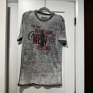 Coca-Cola Heathered Gray Burnout Graphic Tee